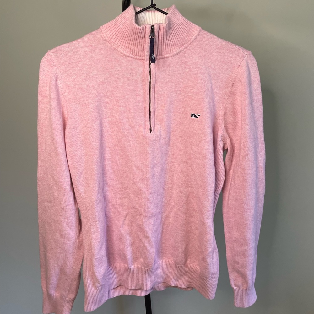 Long sleeve quarter zip EUC pink vineyard vines sweater